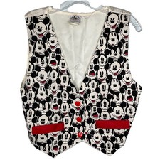 Vintage Mickey Co Disney Mickey Mouse All Over Print Vest Size S/M Made in USA