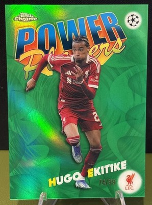 Hugo Ekitike 2025-26 Topps Finest Premier League LFC #PP-2 Power Player Green/99