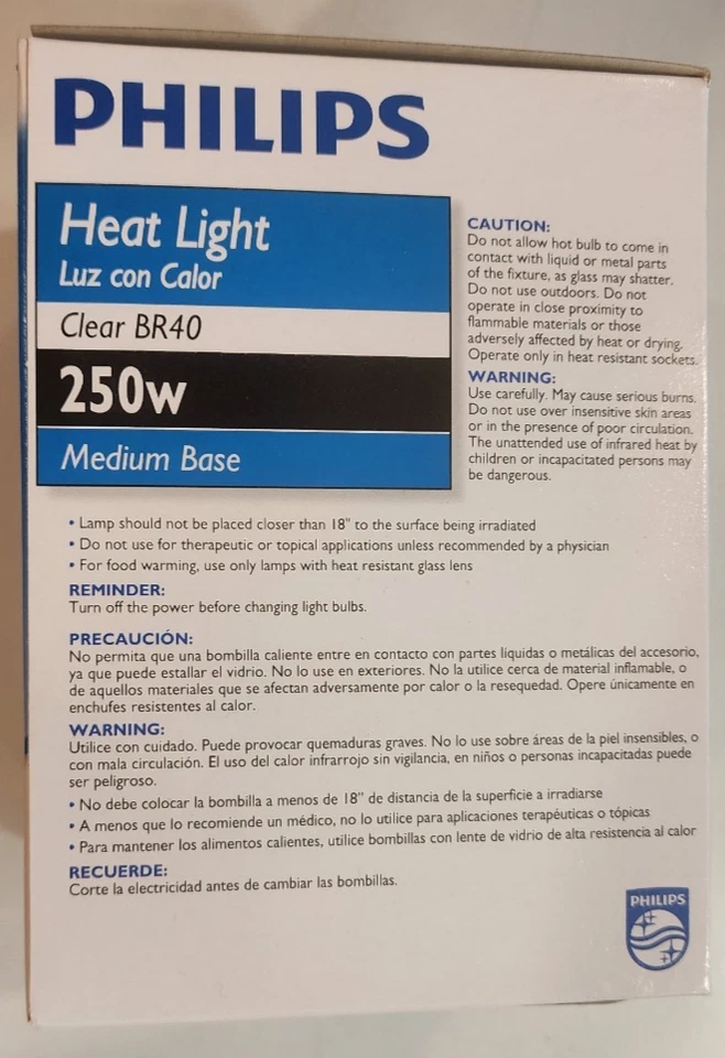 Phillips - Heat Light - Comfortable Warmth - BR40 - Lightbulb - 250W/120V - Image 2 of 4
