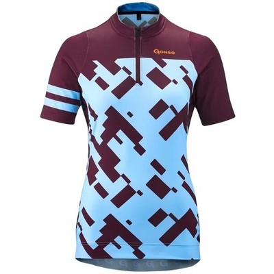 Gonso Ceniga Damen Radtrikot Shirt atmungsaktiv schnell trocknend Blau Gr. 40