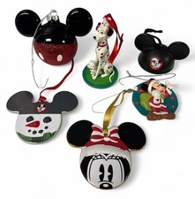 Lot Of 6 Ornaments Disney Mickey Minnie Mouse Ears  Christmas + Dalmatians