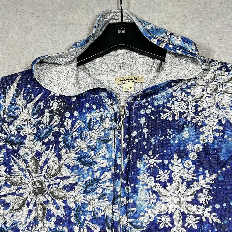 Sudadera One World Mujer Talla PXL Estampado Multicolor Cremallera Completa Sudadera con Capucha Manga Larga Foto 2 de 4