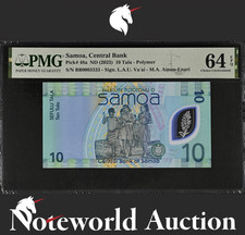 Samoa 10 Tala 2007 (ND 2024) P 48a Polymer LOW SERIAL NO. 3333 UNC PMG 64 EPQ