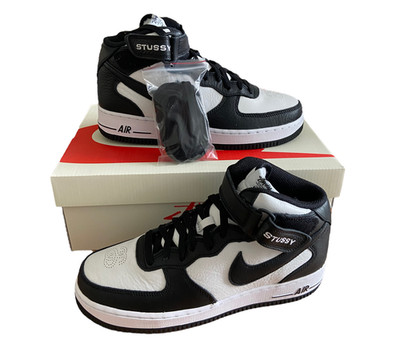 Nike x Stussy - Air Force 1 '07 Mid SP 'Black-White' - UK 7
