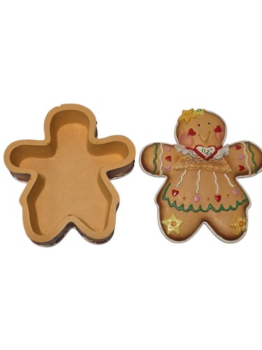 6” Resin Gingerbread Man Cookie Christmas Dish Trinket Box by Design Impressions - Picture 6 of 13