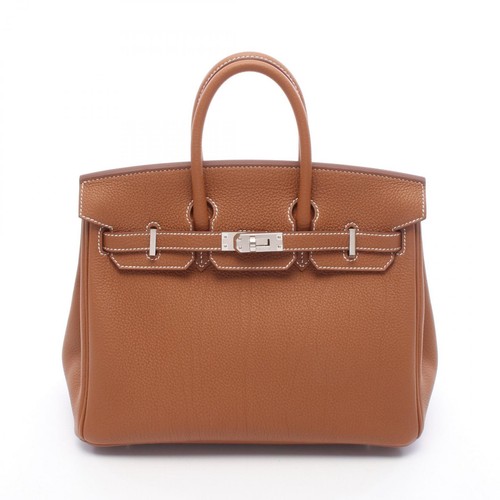 HERMES Birkin 25 Handbag Togo leather Brown Gold SHW Preowned Women G