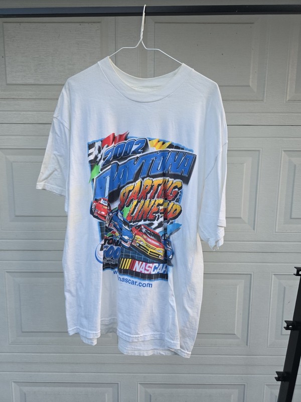 Daytona 500 2002 Starting Line-Up Front & Back Racing Graphic T-Shirt Mens XL