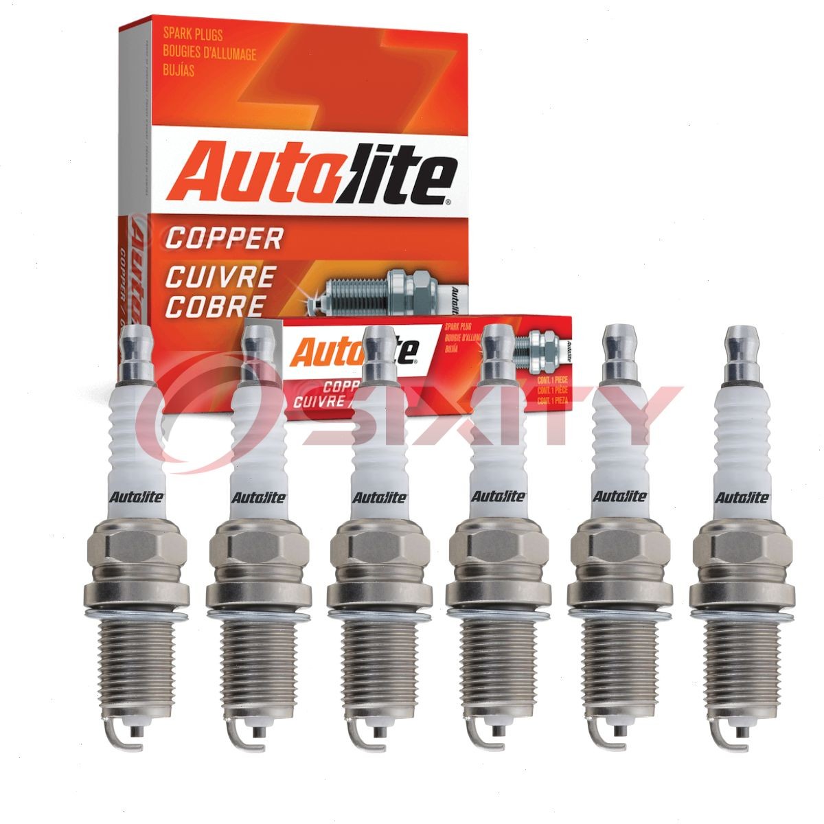 6 pc Autolite Copper Core Spark Plugs for 1992-1993 Dodge W150 3.9L V6 hm