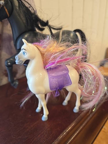 Lot With Vintage 2000 Mattel Barbie BRUSHABLE BEAUTIES "SUNFLOWER" Horse 7" - Picture 3 of 8