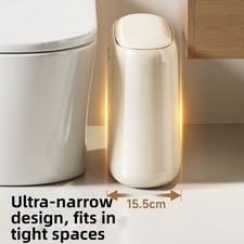 12L Oval Push Top Waste Bin Made of ABS and PP for Bathroom Kitchen Use