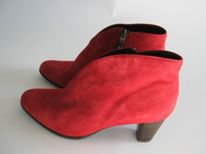 red heeled ankle boots uk