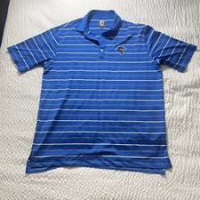 FOOTJOY FJ - Men's Polyester Spandex Blue Striped Athletic Fit Golf Polo Size XL
