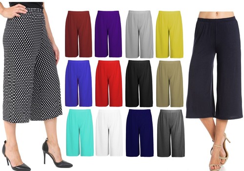 Cropped Wide Leg Culottes Trousers for 