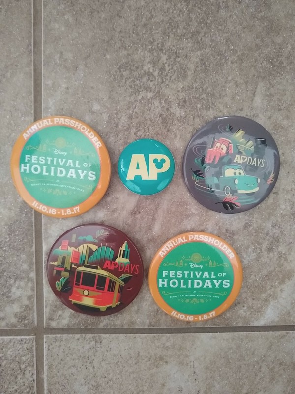 Disney AP Passholders Buttons, AP Days, Festival of Holidays