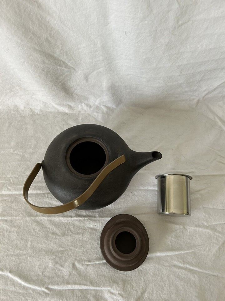 Teavana Stoneware Dark Brown Pebble Teapot with Infuser eBay