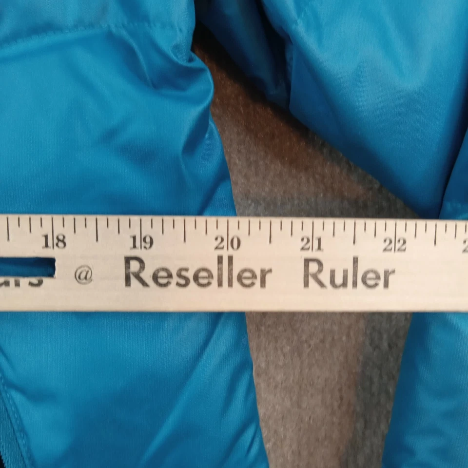 Chaqueta acolchada New Balance para mujer grande azul cremallera completa cuello falso bolsillos cálidos Foto 4 de 4