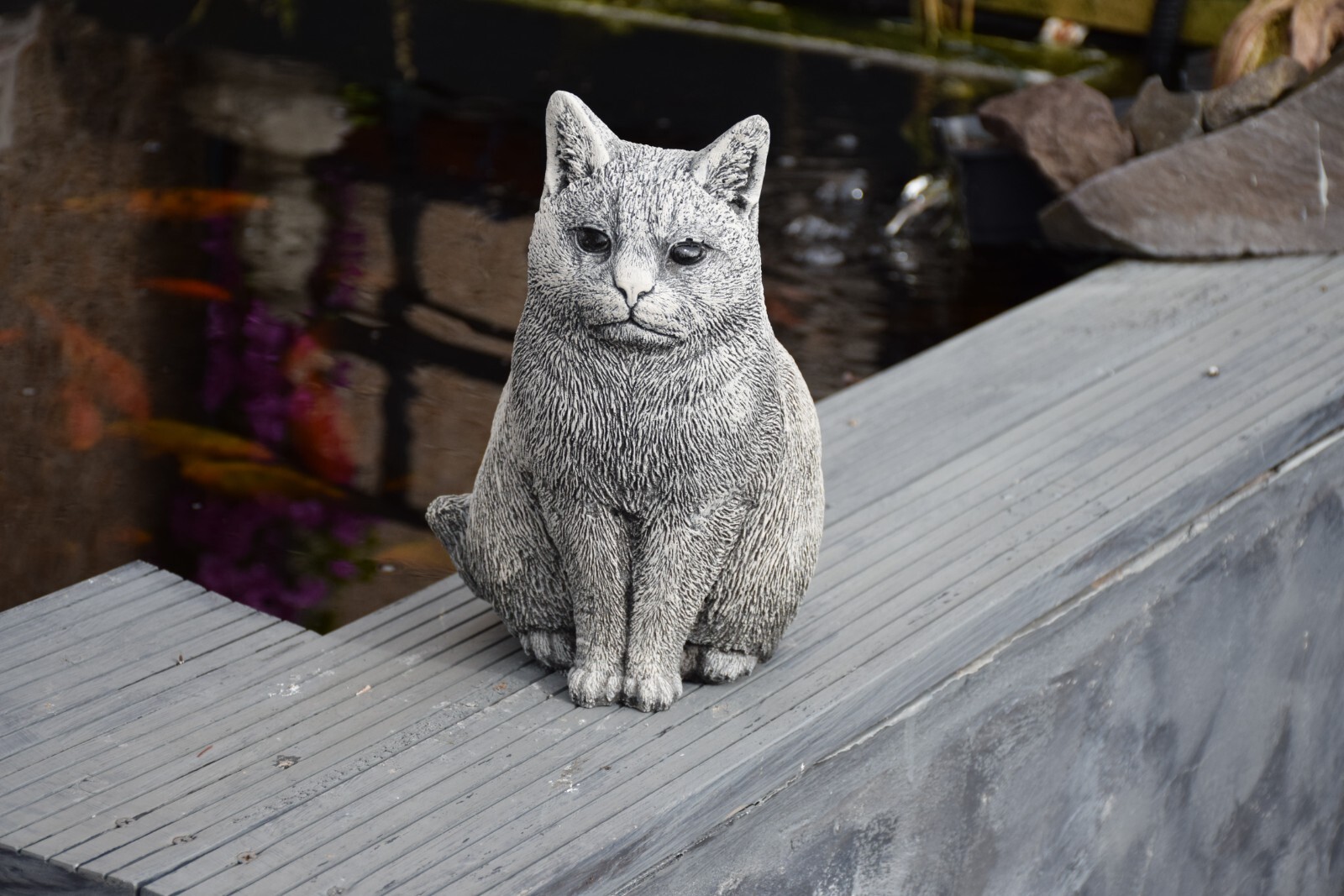 Stone Statue Of A Cat Garden Ornament Reconstituted Stone eBay