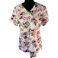 Disney Micky and Minnie Scrub Top, Size M