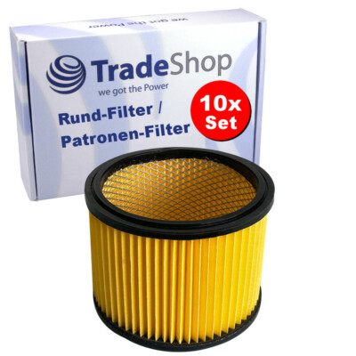 10x Patronenfilter Rund-Filter für Einhell TE-VC 2340 SAC TE-VC 36/30 Li S-Solo