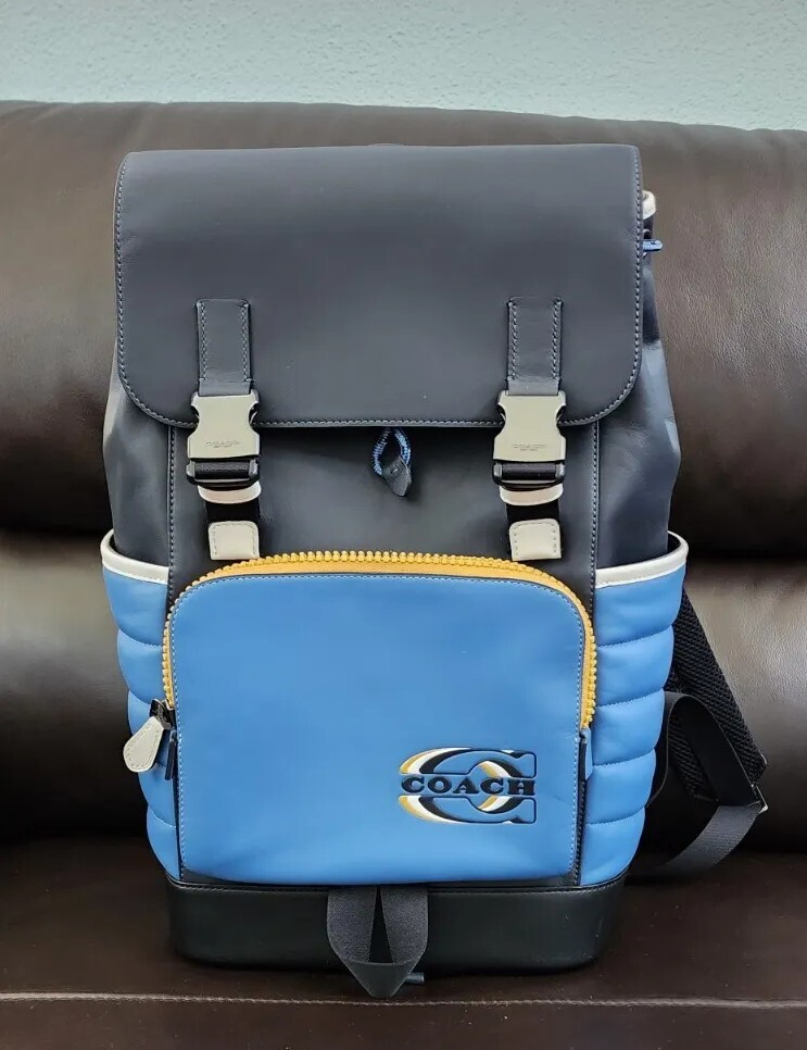 Coach Men's Track Backpack Quilting In Colorblock w/ Coach Stamp NWT Sold  Out