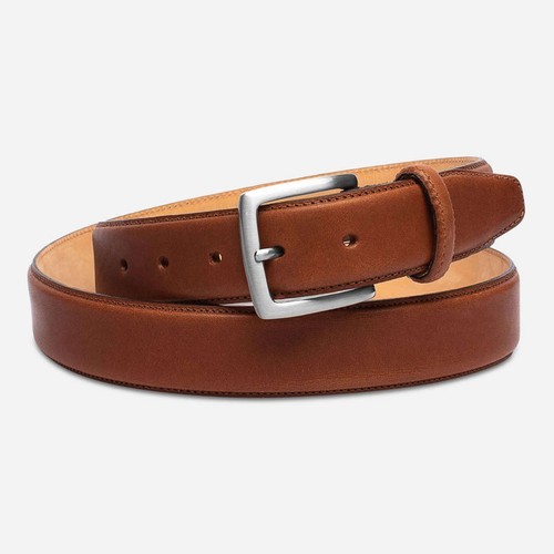 Matt Brown Leather Mens Belt with Silver Buckle eBay