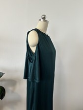 Zara Emerald Forest Green Shoulder Cutout Dress Medium