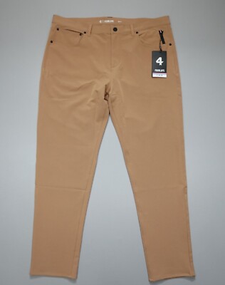 Fourlaps Traverse Pants Dark Khaki Athletic Fit Performance Stretch Size 38x32