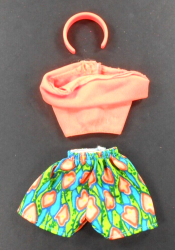 Barbie 1992 Glitter Beach 7780 Fashions haut et bandeau orange néon avec short HTF - Photo 1 sur 4