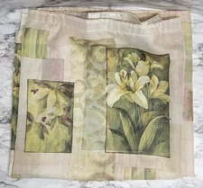 Sheer Shower Curtain Blonder Home Accents Floral Lilies and Tulips Cottage...