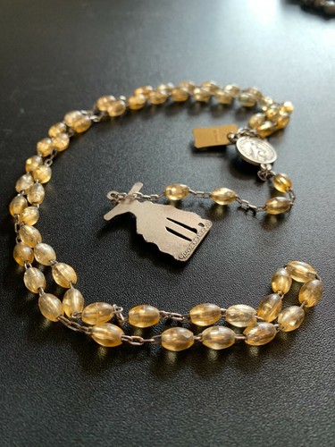 Vintage Scarce unique beautiful Catholic rosary plastic beads ITALY ROMA †⭐ - Picture 7 of 7