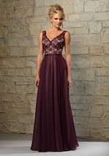 SR886 MORI LEE SZ 10 NAVY NUDE STYLE 714 $189  PROM HOMECOMING GOWN  DRESS