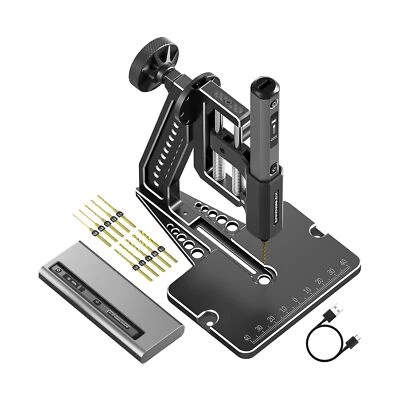 AM ARROWMAX Mini Electric Drill Pen with Benchtop Press, 5-Speed, 10 Small Dr...