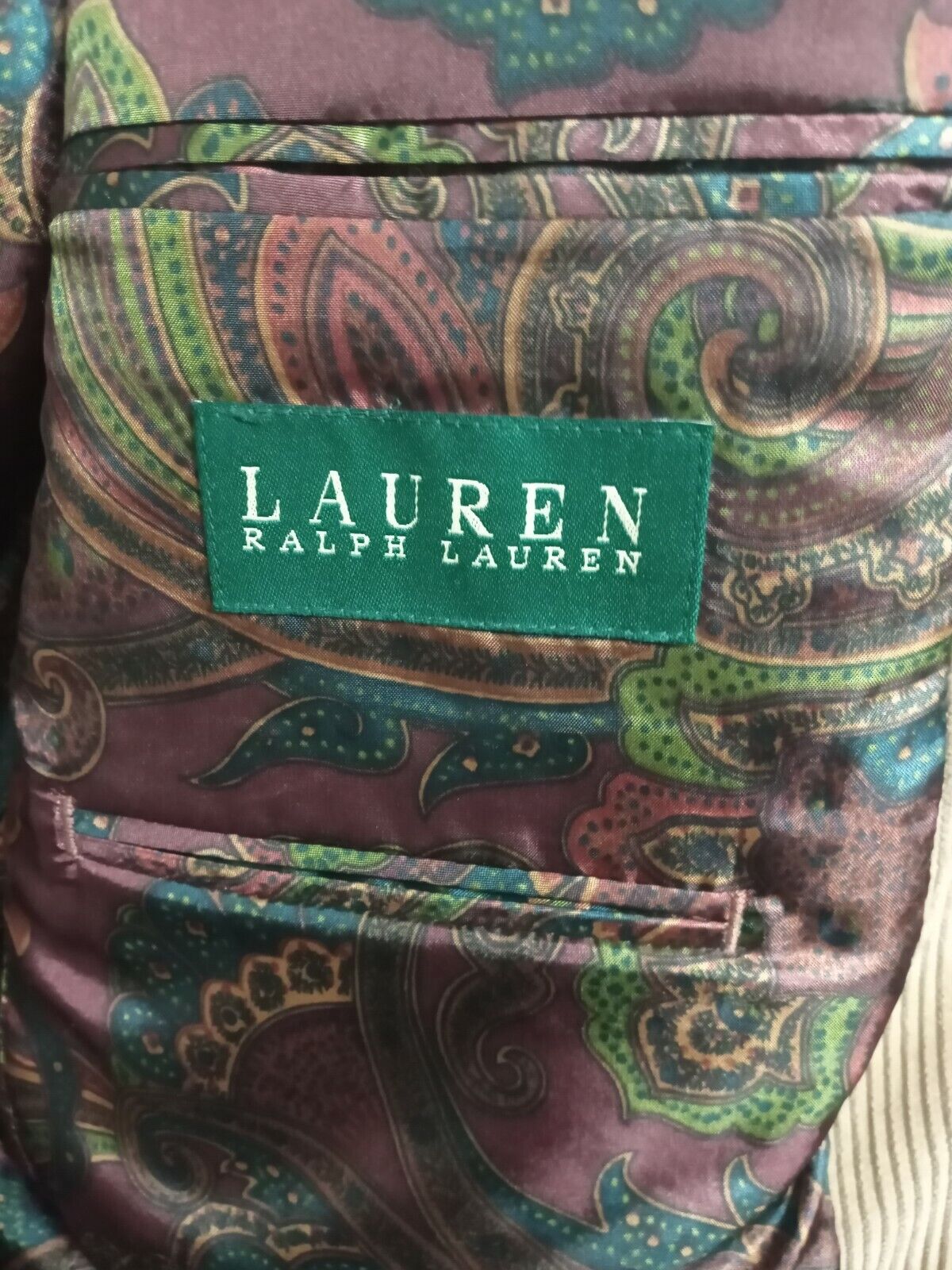 Lauren Ralph Lauren 42L Corduroy Paisley Two Butt… - image 4