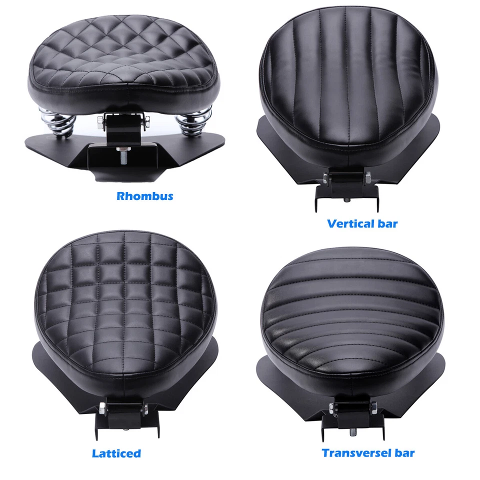 Soporte de bandeja de placa base de resorte de 3" para asiento individual de motocicleta para Harley Bobber Chopper Foto 4 de 4