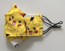 Pok mon Pikachu Fabric 100 Cotton Reusable Face Mask For ADULT Free Shipping