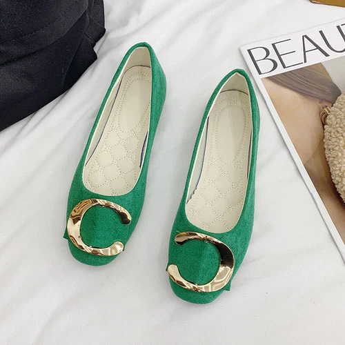 Women Flats Slip On Flat Shoes Formal Ladies Square Toe Classic Pumps Buckle - Bild 72 von 113