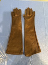 Vintage Brown Nylon Womens Gloves S