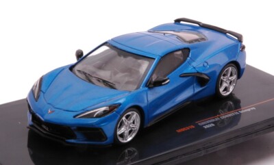IXO 1/43 CHEVROLET CORVETTE C8 STINGRAY 2020 BLAU STATISCHES MODELL DIECAST