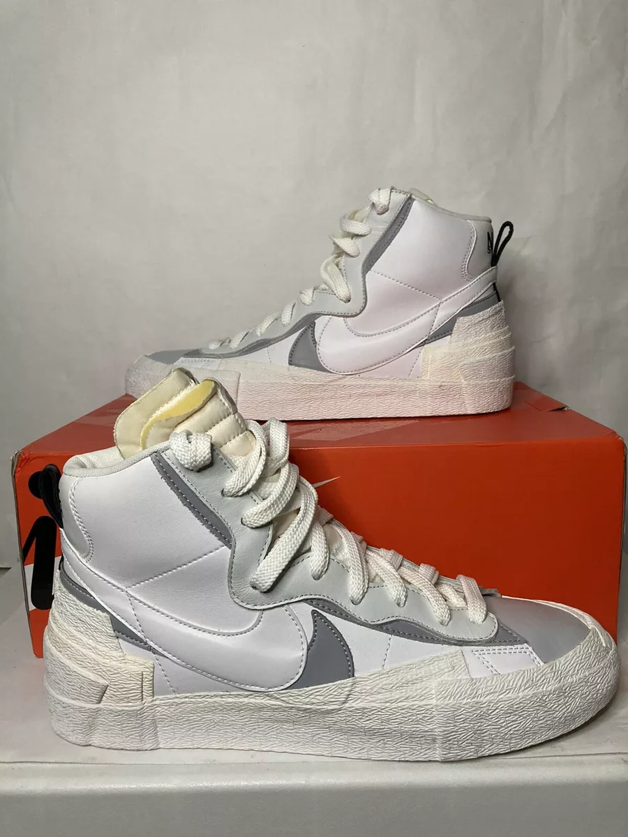 Nike Blazer Mid Sacai White Grey BV0072-100 Size 12