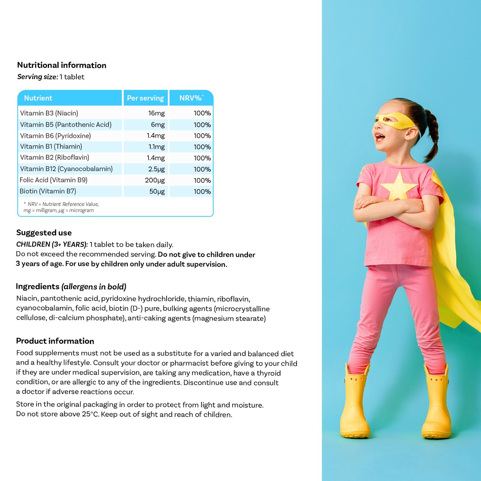 Dr Corbyn Kids' Vitamin B Complex Tablets All 8 B Vitamins Kids