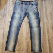 Southpole Jeans Mens 38X32 Actual 38X31 Blue Washed Denim Skinny Hip Hop Y2K