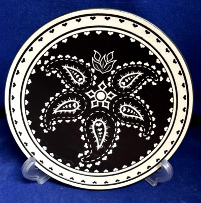 PAISLEY BLACK & WHITE by Home Target Stoneware 8 1/2  Salad Plate(s) NWOT