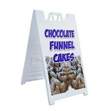 A-frame Sidewalk Chocolate Funnel Cakes 24" x 36" Double Sided A-Frame Sidewalk