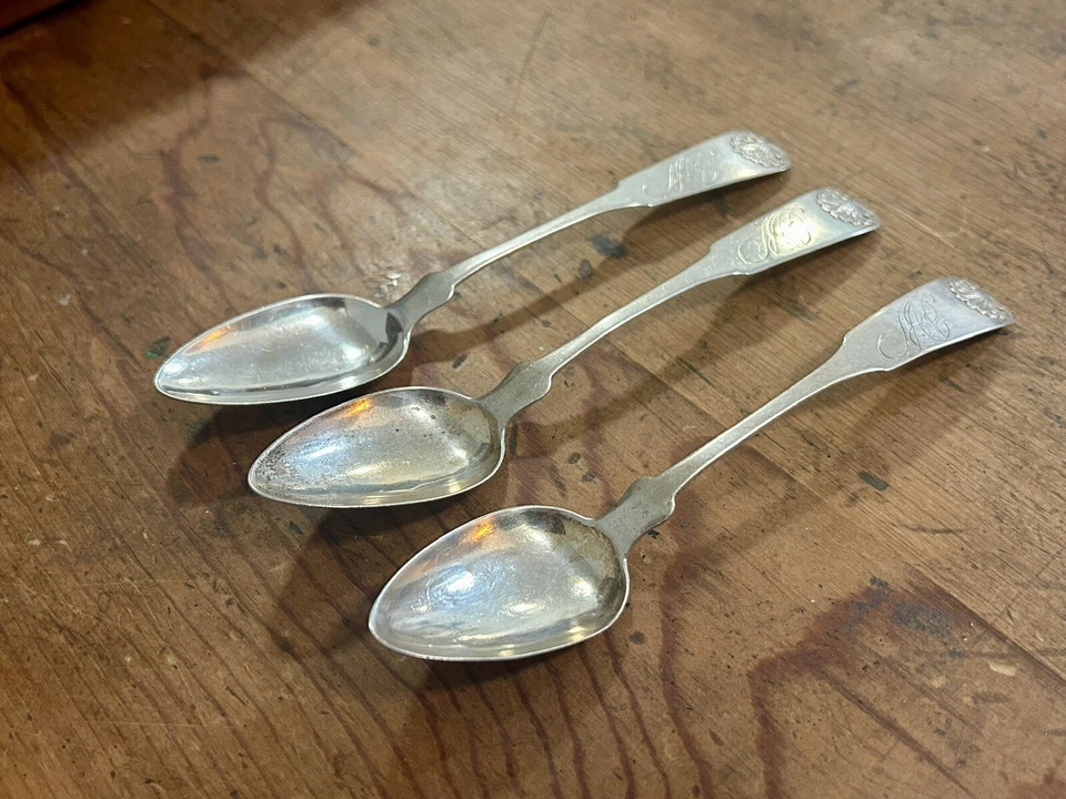 Antique Early Coin Silver Spoons, Rare - Image 3 of 4
