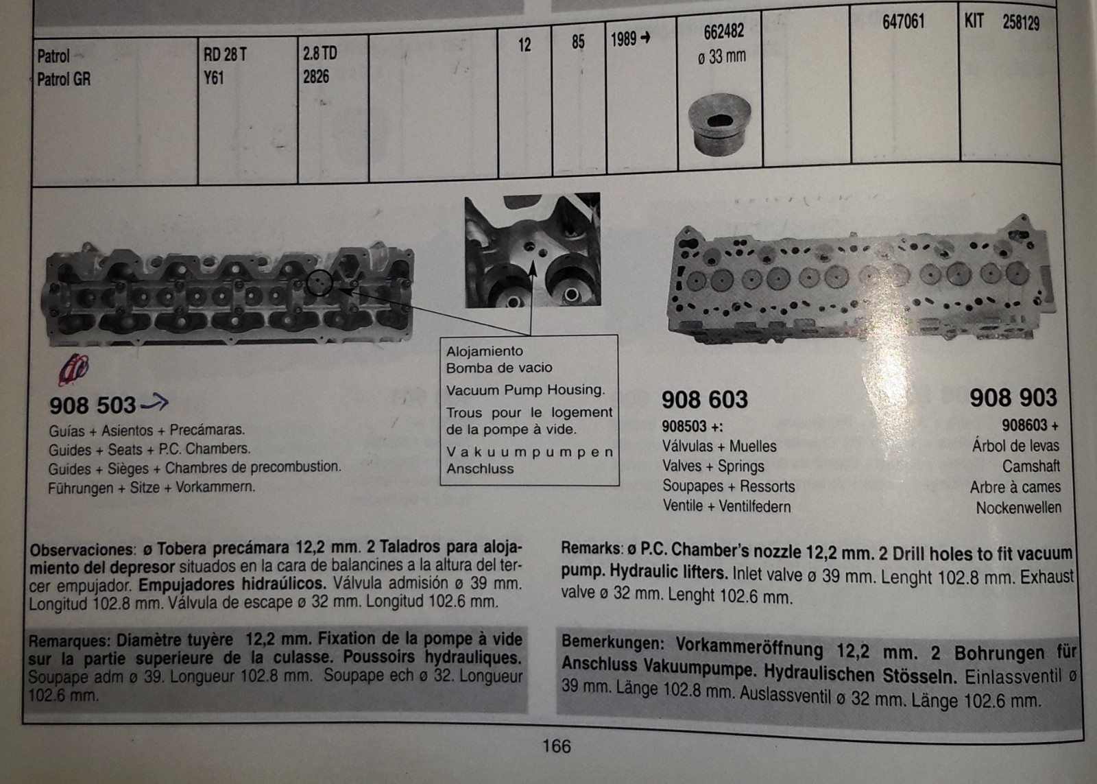 AMC 647061 FITS NISSAN PATROL RD28T 2,8 TD R.O. 13020-VB100 CAMSHAFT ...
