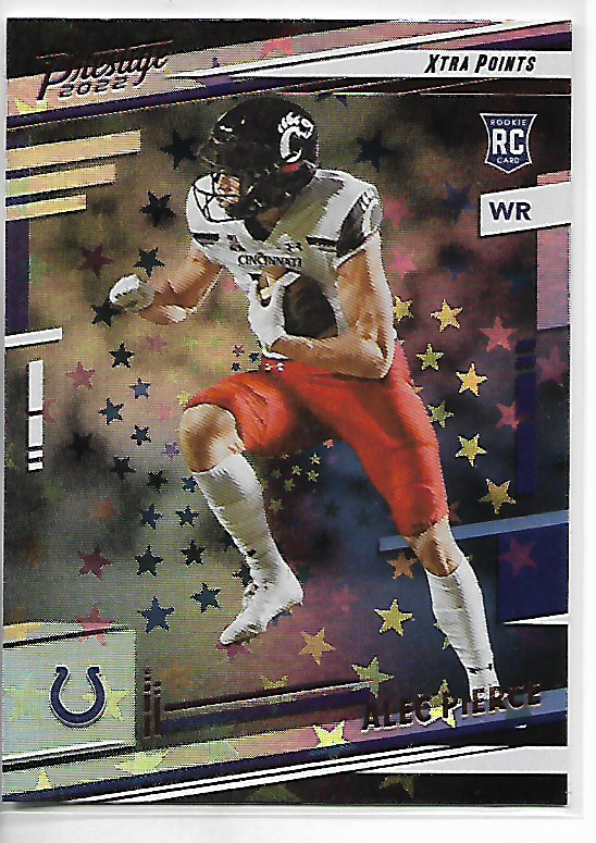 2022 Prestige Alec Pierce Xtra Points Astral Parallel Rookie Card
