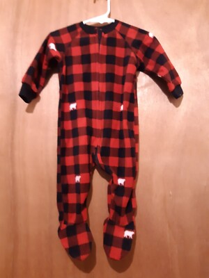 Red/Black Plaid Sleeper Size 6-9 Months 040624 I238T11
