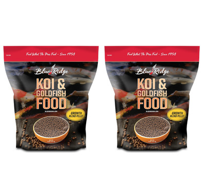2x Blue Ridge Fish Food Blended 3/16'' Floating Koi & Goldfish Growth Formula 5LB
