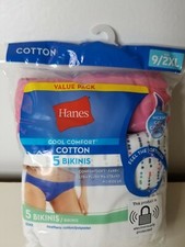 Hanes Cool Comfort 5 Pk Bikini Panties Size 9 2XL