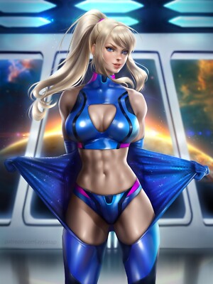 Samus Aran - Metroid Anime Sexy Lady HD Print Canvas Manga Poster SFW  Unframed